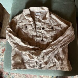 Jones New York Linen Beige Shirt
